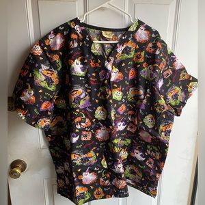 Halloween 3X scrub top